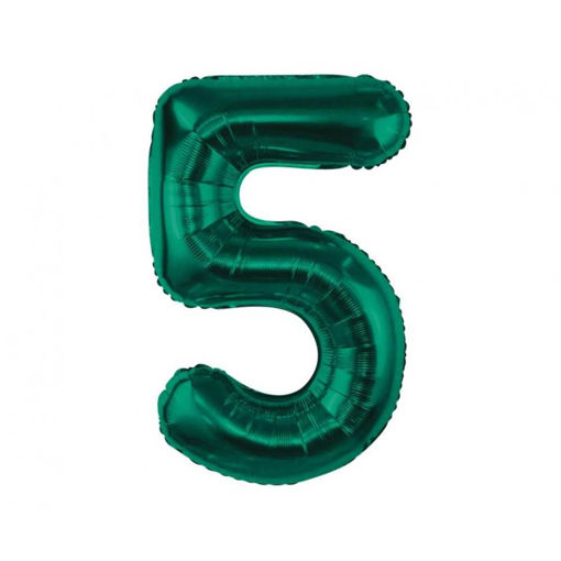 Picture of FOIL BALLOON NUMBER 5 BOTTLE GREEN 34 INCH